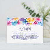 Kleurrijke Bloemen Trouwdetails Informatiekaartje (Staand voorkant)