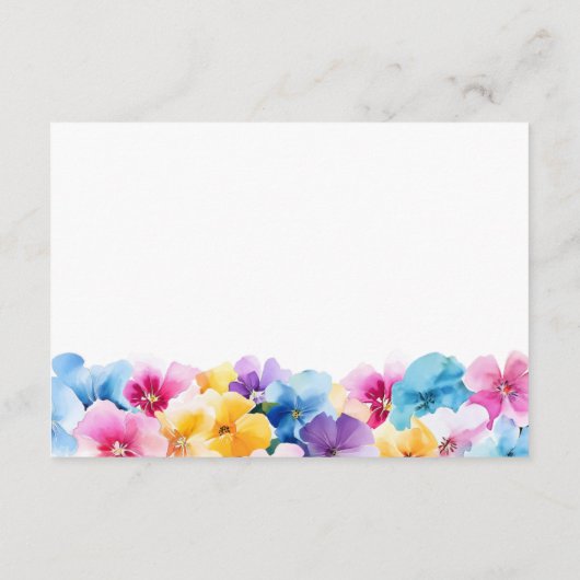 Kleurrijke Bloemen Trouwdetails Informatiekaartje (Achterkant)