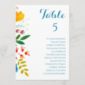 Kleurrijke Bloemen Trouwtafel Zitting Grafiek Kaar (Voorkant)