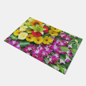 kleurrijke+ bloemen, tuin+ kabouter, deurmat (Schuin)