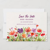 Kleurrijke Bloemen Tuin waterverf baby shower Save The Date (Voorkant)