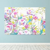 *~* Kleurrijke Bloemen TV2 Stretched Canvas Print (Insitu (Houten vloer))