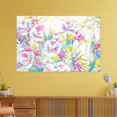 *~* Kleurrijke Bloemen TV2 Stretched Canvas Print (Insitu (Woonkamer))