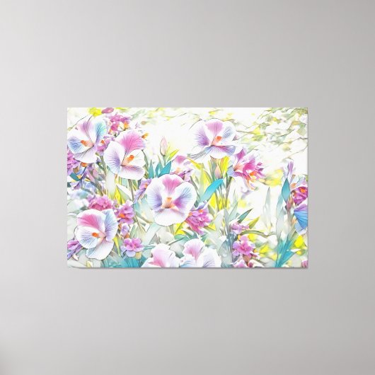 *~* Kleurrijke Bloemen TV2 Stretched Canvas Print (Voorkant)