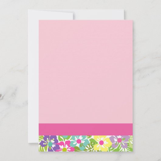 Kleurrijke Bloemen Tweeling Meisjes Eerste Verjaar Kaart (Achterkant)