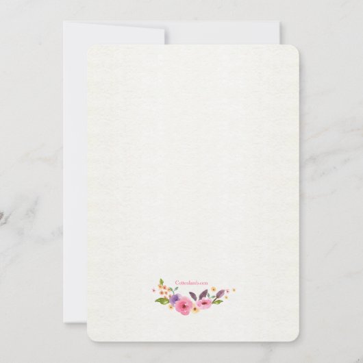 Kleurrijke bloemen uitnodiging in waterverfstijl (Achterkant)