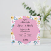 Kleurrijke Bloemen Uitnodiging Patronen (Staand voorkant)