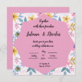 Kleurrijke Bloemen Uitnodiging Patronen (Voorkant / Achterkant)