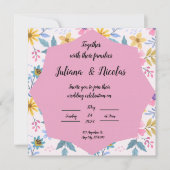 Kleurrijke Bloemen Uitnodiging Patronen (Voorkant)