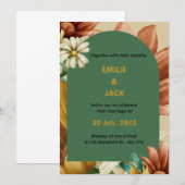 Kleurrijke Bloemen Uitnodiging Portret van de brui (Voorkant / Achterkant)