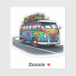 Kleurrijke Bloemen Van Op Winding Road Sticker