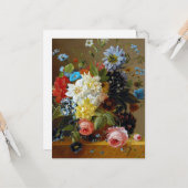 Kleurrijke  bloemen Vase Art Painting Kaart (Voorkant / Achterkant in situ)