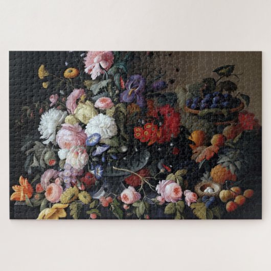 Kleurrijke  bloemen Vase Art Painting Legpuzzel (Horizontaal)