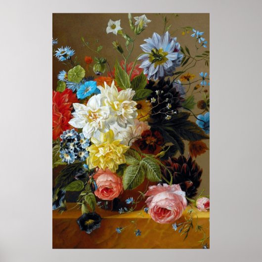 Kleurrijke bloemen Vase Art Painting Poster (Voorkant)