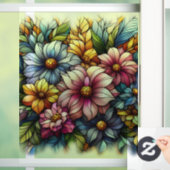  Kleurrijke Bloemen Venster Cling Raamsticker (Huis)
