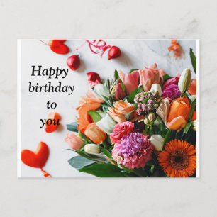 "Kleurrijke Bloemen Verjaardagsuitnodiging Briefka Uitnodiging Briefkaart