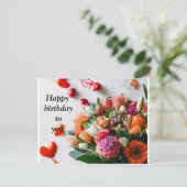 "Kleurrijke Bloemen Verjaardagsuitnodiging Briefka Uitnodiging Briefkaart (Staand voorkant)