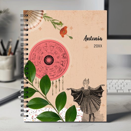 Kleurrijke  Bloemen Vintage Collage Maandelijks Planner