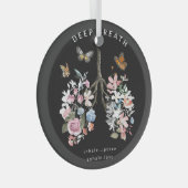 Kleurrijke bloemen, vlinders, longen illustratie. glas ornament (Voorkant Rechts)