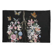 Kleurrijke bloemen, vlinders, longen illustratie. kussensloop (Achterkant)