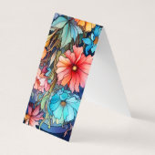 Kleurrijke Bloemen Vouwen Bladwijzer Bookmarkers Visitekaartje (Achterkant)