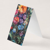 Kleurrijke Bloemen Vouwen Bladwijzer Bookmarkers Visitekaartje (Voorkant)