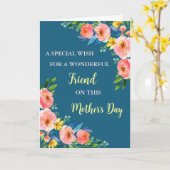 Kleurrijke Bloemen Vriend Happy Moederdag Kaart (Gele Bloem)