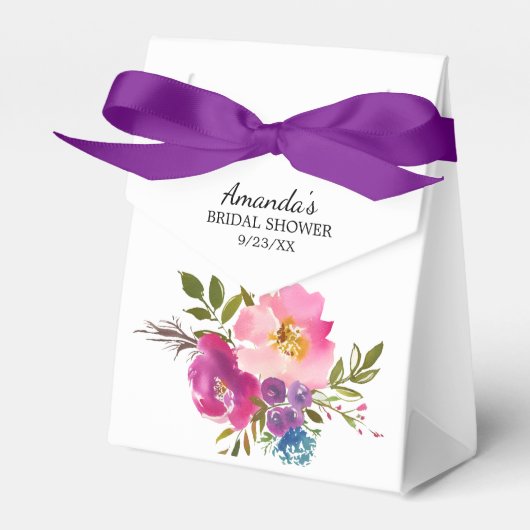 Kleurrijke Bloemen Vrijgezellenfeest Favor Box Bedankdoosjes (Voorkant Zijde)