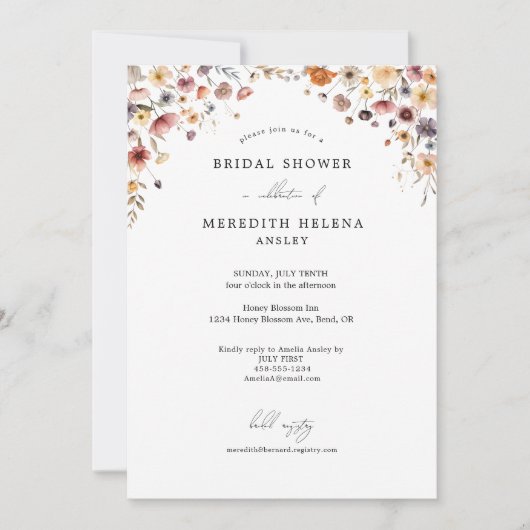 Kleurrijke Bloemen Vrijgezellenfeest Fotouitnodigi Kaart (Voorkant)