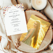 Kleurrijke Bloemen Vrijgezellenfeest Fotouitnodigi Kaart