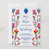 Kleurrijke Bloemen Waterverf Mexicaanse bruiloft Kaart (Voorkant)