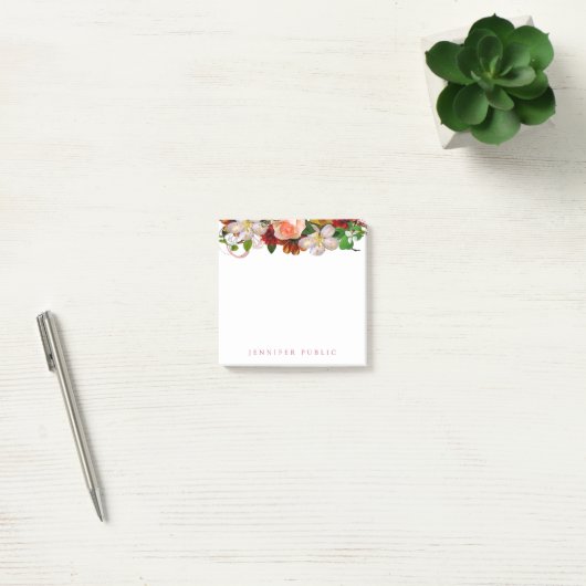 Kleurrijke Bloemen Waterverf Rozen Elegant Post-it® Notes (Kantoor)