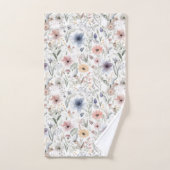 Kleurrijke Bloemen Waterverf Styl Botanica Handdoe Bad Handdoek (Handdoek)