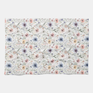 Kleurrijke Bloemen Waterverf Styl Botanica Handdoe Theedoek
