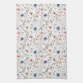 Kleurrijke Bloemen Waterverf Styl Botanica Handdoe Theedoek (Verticaal)