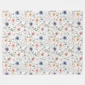 Kleurrijke Bloemen Waterverf Styl Fleece Deken (Voorkant (Horizontaal))