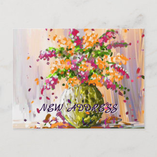 Kleurrijke Bloemen We verhuisden Nieuwe Huis Beweg Briefkaart