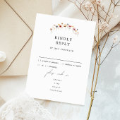Kleurrijke Bloemen Wedding Menu RSVP Response Kaar