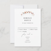 Kleurrijke Bloemen Wedding Menu RSVP Response Kaar (Voorkant)