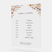 Kleurrijke Bloemen Wedding Orde van Evenementen Acryl Bord (Hoek)