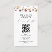 Kleurrijke Bloemen Wedding QR Code Website Details Informatiekaartje (Voorkant)