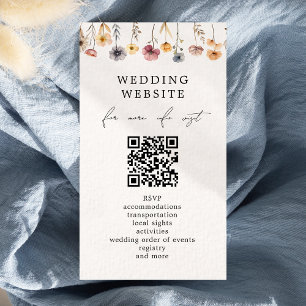 Kleurrijke Bloemen Wedding QR Code Website Details Informatiekaartje