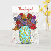 Kleurrijke Bloemen Wenskaart Kaart (Gele Bloem)