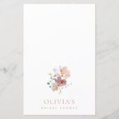 Kleurrijke bloemen, Wildbloemen, Boho, Bruidsmenu (Achterkant)