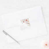 Kleurrijke Bloemen, Wilde Bloemen, Boho, Bruidsfee Vierkante Sticker (Envelop)
