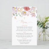 Kleurrijke Bloemen, Wilde Bloemen, Boho, Doop Menu (Staand voorkant)