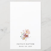 Kleurrijke Bloemen, Wilde Bloemen, Boho, Doop Menu (Achterkant)