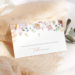 Kleurrijke Bloemen, Wilde Bloemen, Boho, Doop Plaatskaartje