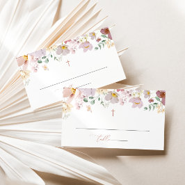 Kleurrijke Bloemen, Wilde Bloemen, Boho, Doop Plaatskaartje