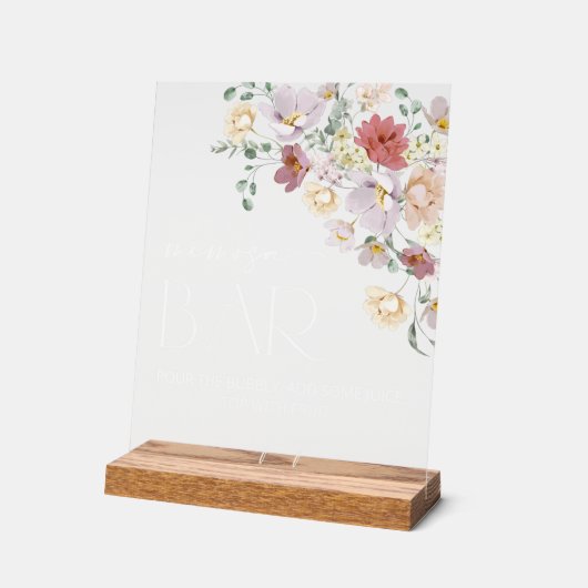 Kleurrijke bloemen, wilde bloemen, Boho, Mimosa Ba Acryl Bord (Hoek)